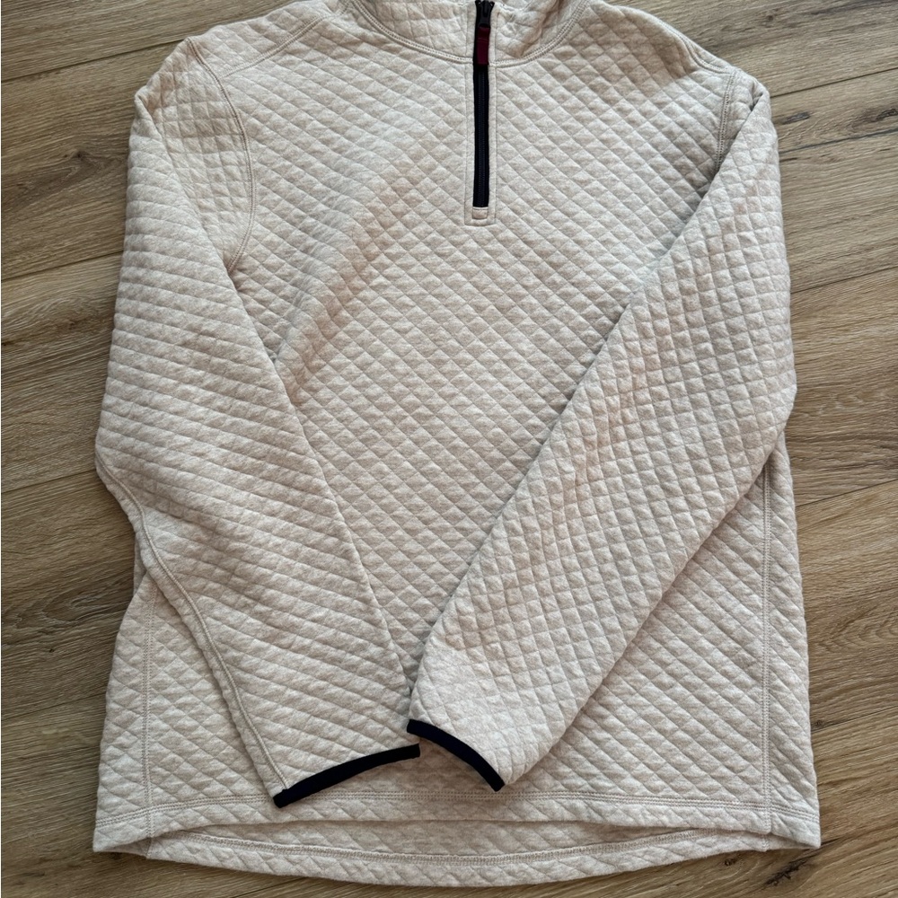 J. Crew Cream Zip Up Sweater with Textured Pattern